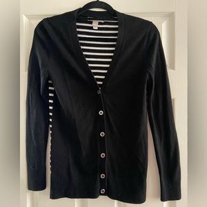 Banana republic Black And White Striped Cardigan Size S